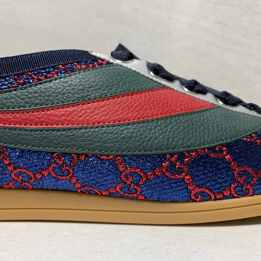 Gucci Falacer Lurex GG Low Top Sneakers - Men's Size 9 - Blue