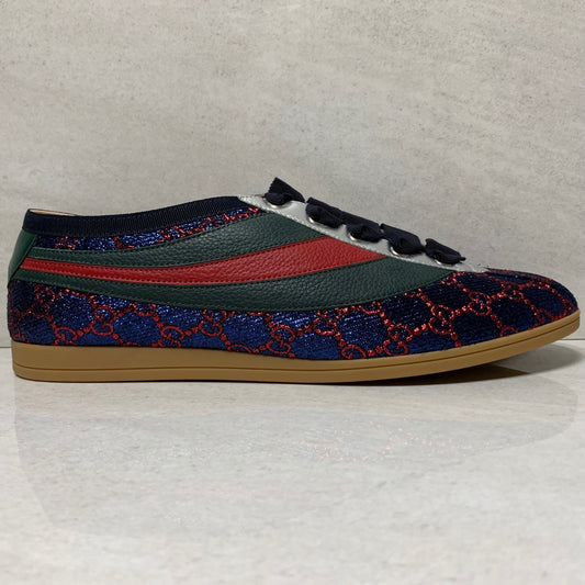 Gucci Falacer Lurex GG Low Top Sneakers - Hombre Talla 9 - Azul