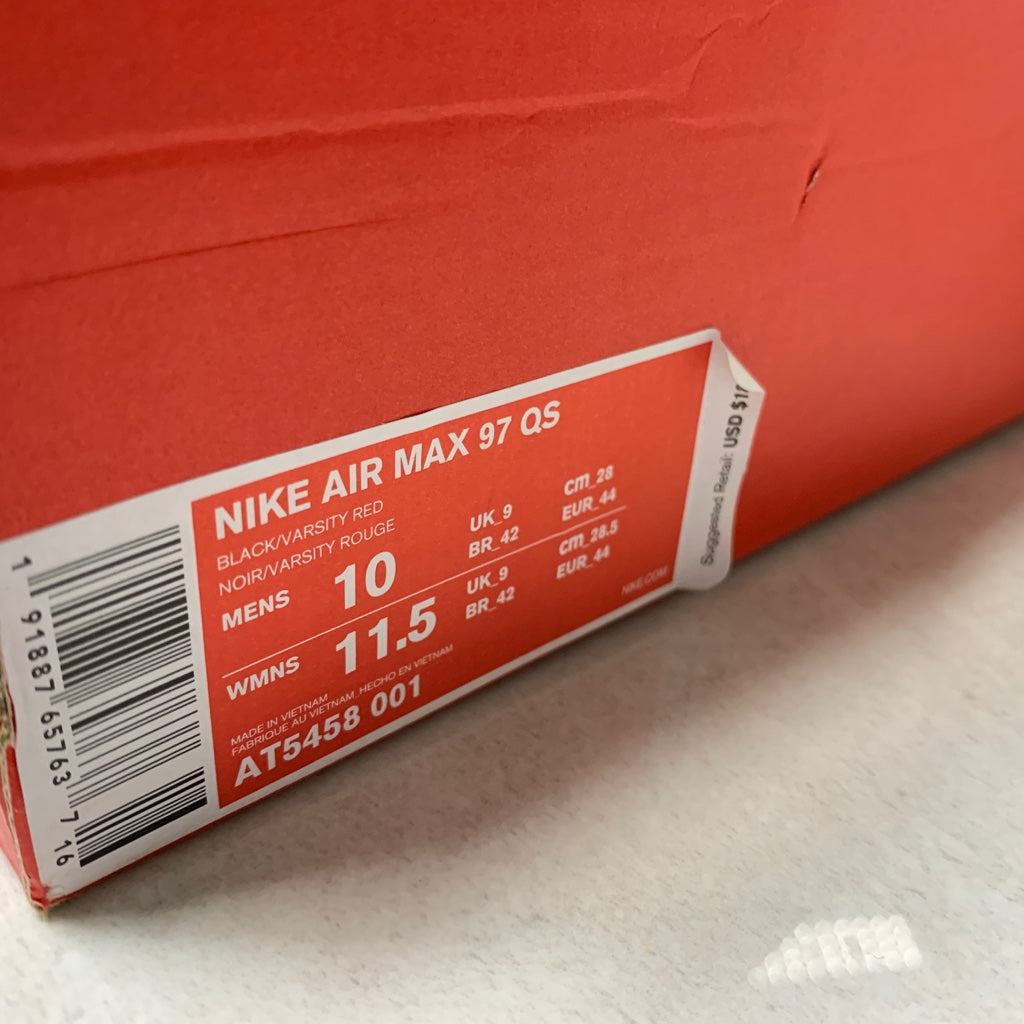 Nike Air Max 97 QS Noir/Argent - AT5458 001 - Homme Taille 10