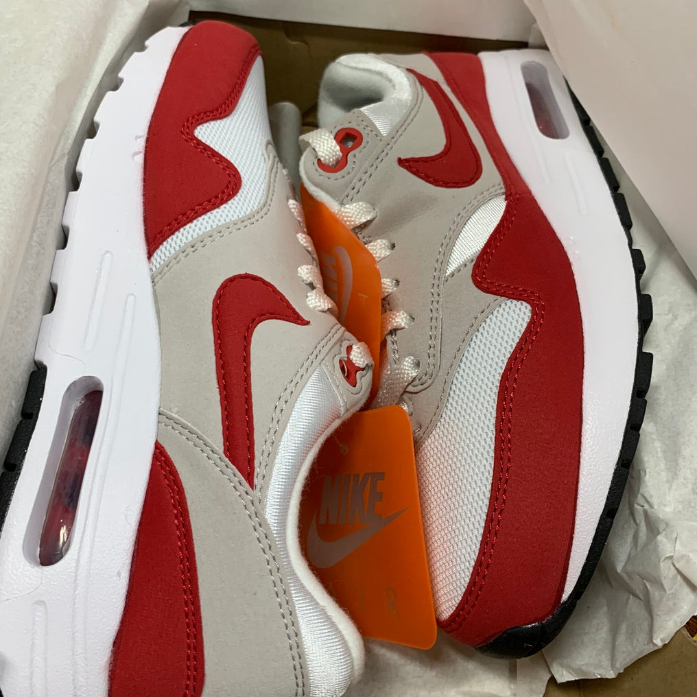 Air Max 1 QS GS 2017 Blanche/Rouge - 827657 101 - Taille Jeune 5Y