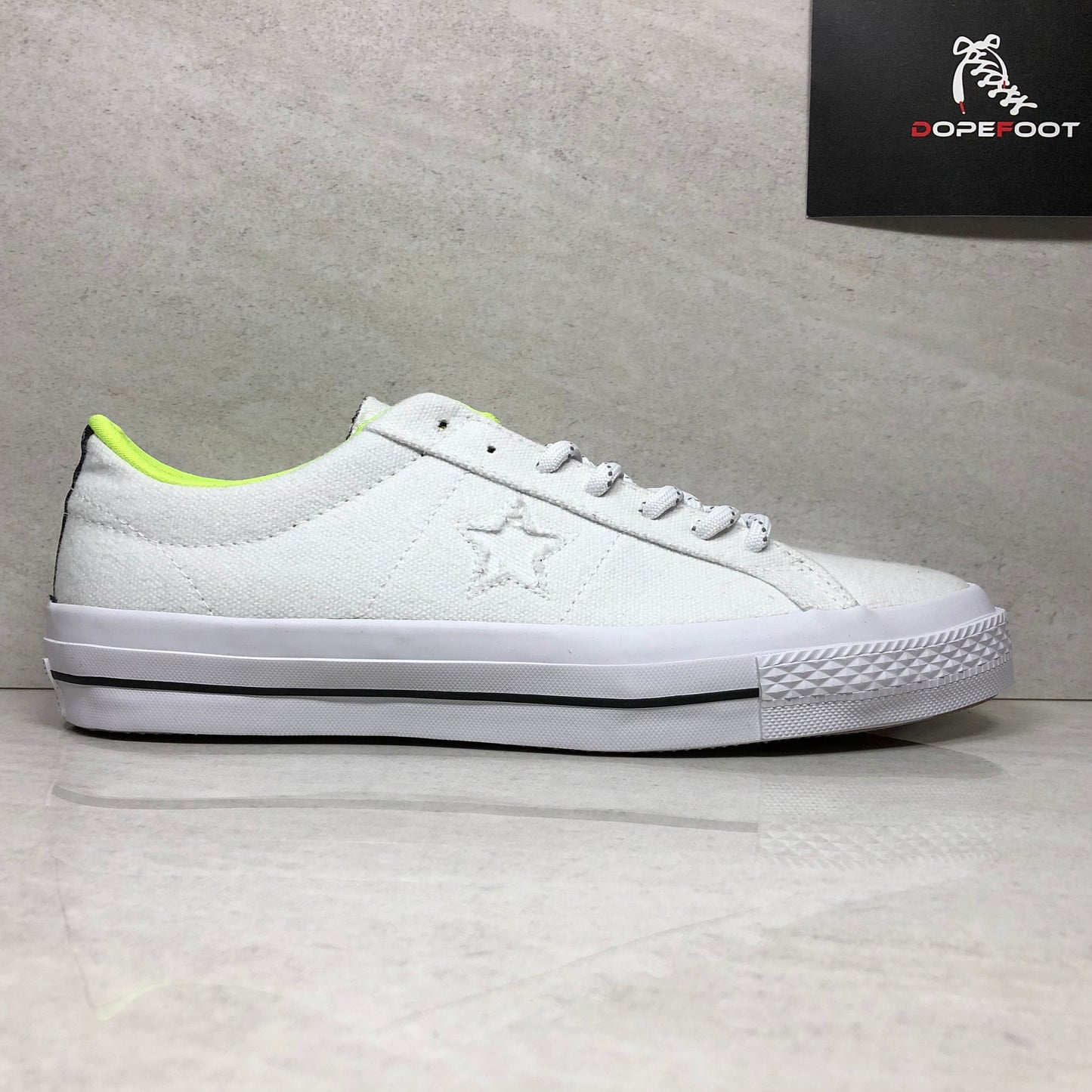 Converse One Star Shield Canvas White/Volt 153704C Men's Size 9/Size 11.5 - Converse