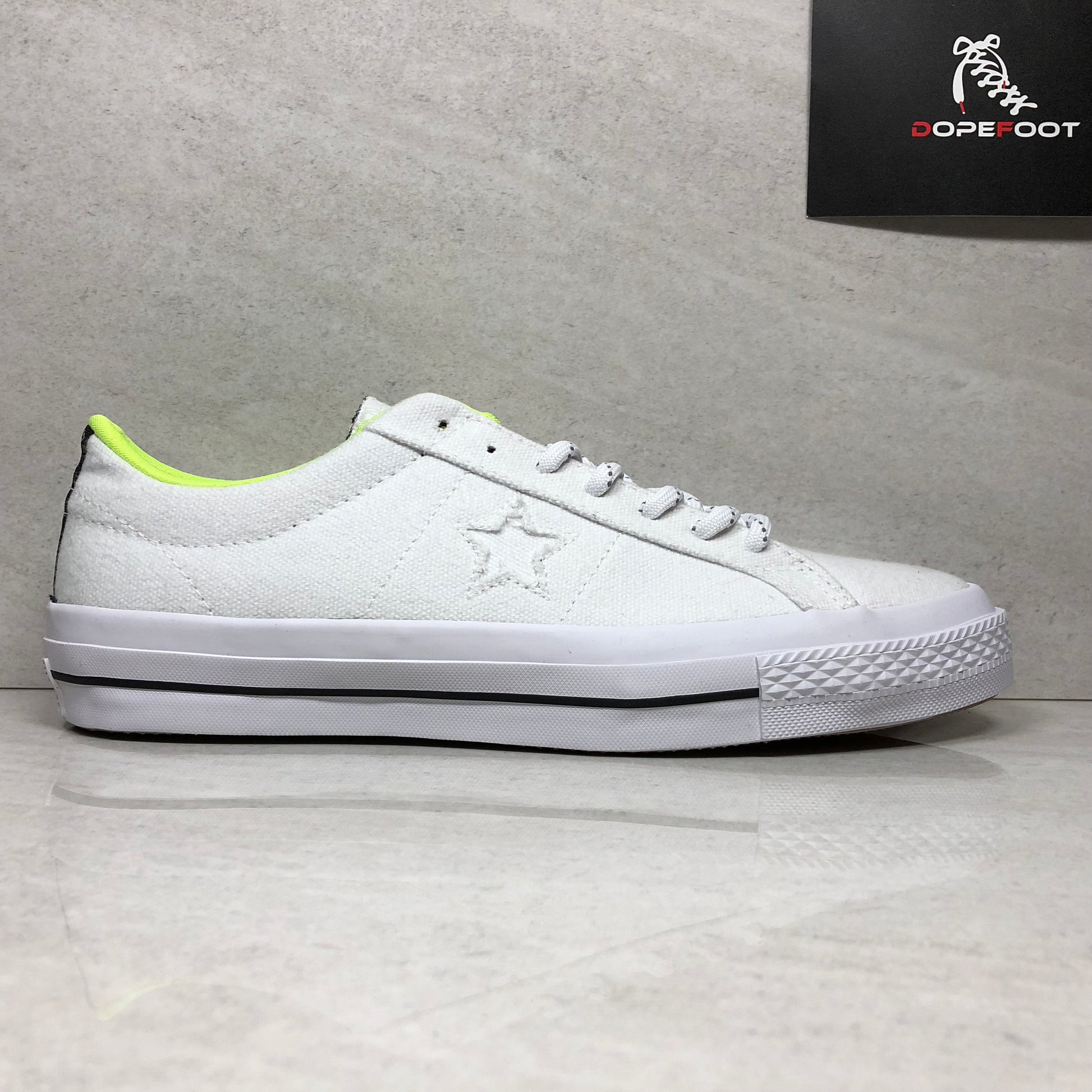 Converse One Star Shield Canvas White/Volt 153704C Men's Size 9/Size 11.5 - Converse