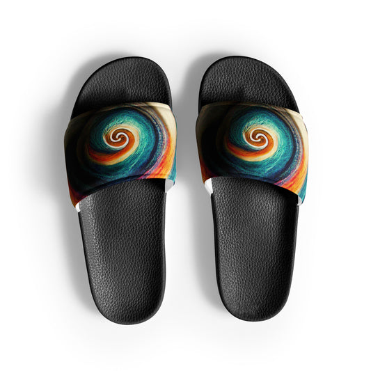 Men's Slides: Cushioned Faux Leather Straps, Lightweight PU Outsole, and Textured Footbed - Adidas