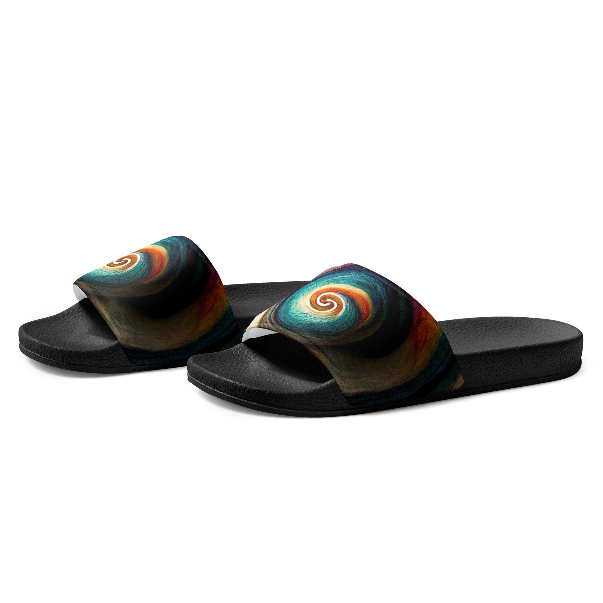 Men's Slides: Cushioned Faux Leather Straps, Lightweight PU Outsole, and Textured Footbed - Adidas