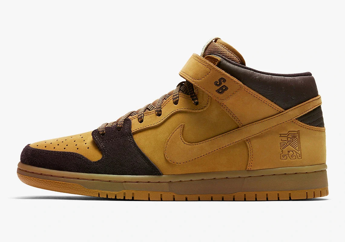 NIKE SB Dunk Mid Pro Size 9.5 - Men AJ1445-200 Cappuccino/Bronze Skateboard - Nike