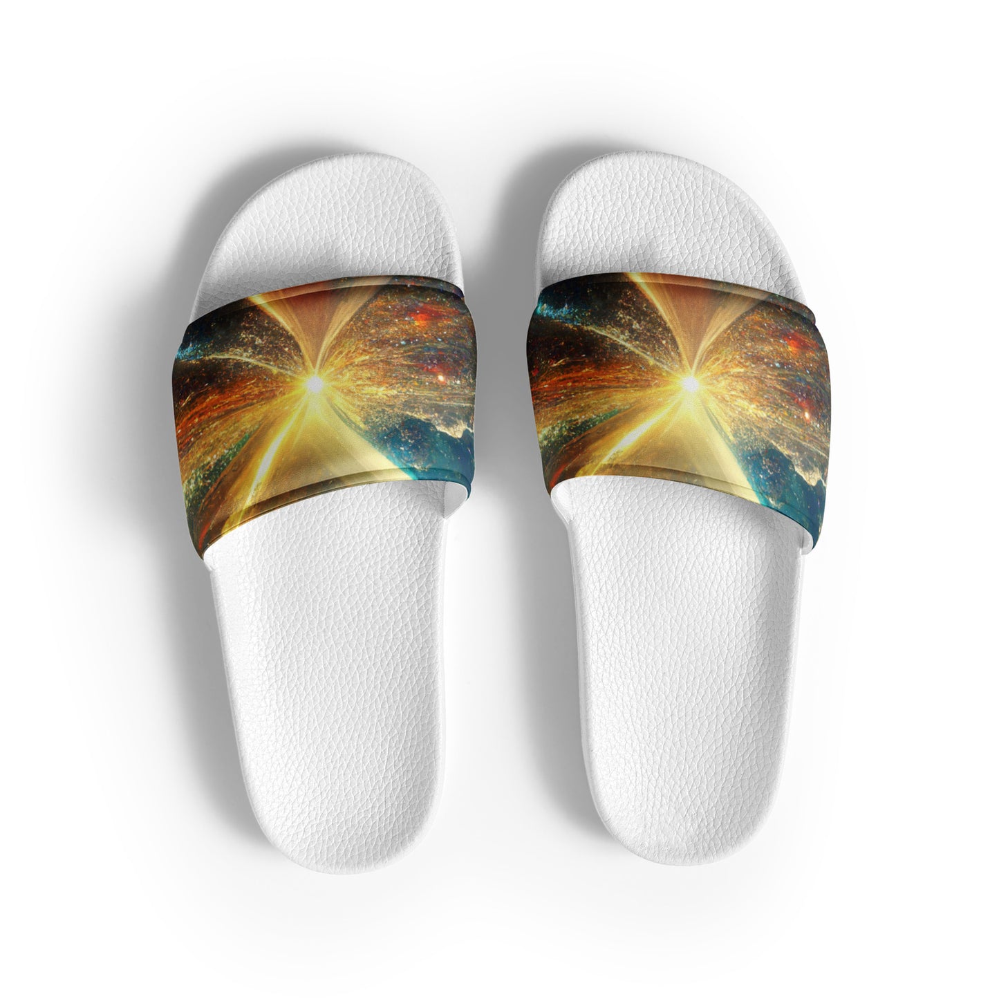 Women's Slides: Cushioned Faux Leather Straps, Lightweight PU Outsole, and Textured Footbed - Adidas